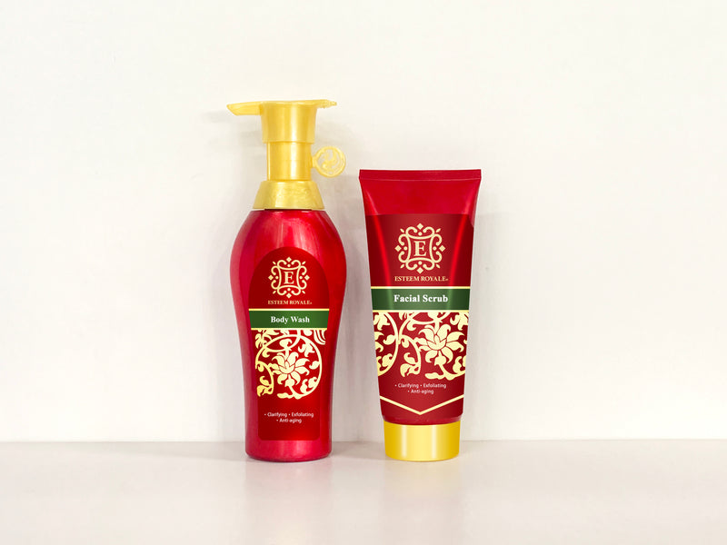 Clarifying Premium Lightening Body Wash and Facial Scrub